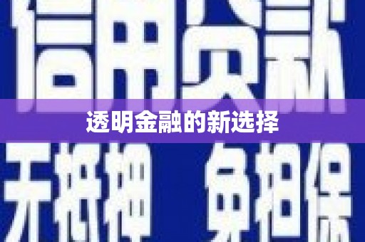 界首透明金融的新选择