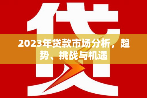 界首2023年贷款市场分析，趋势、挑战与机遇