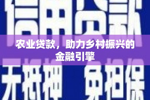 界首农业贷款，助力乡村振兴的金融引擎