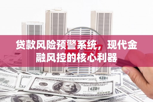 界首贷款风险预警系统，现代金融风控的核心利器