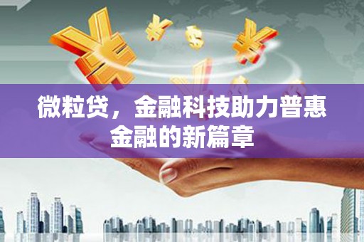 界首微粒贷，金融科技助力普惠金融的新篇章