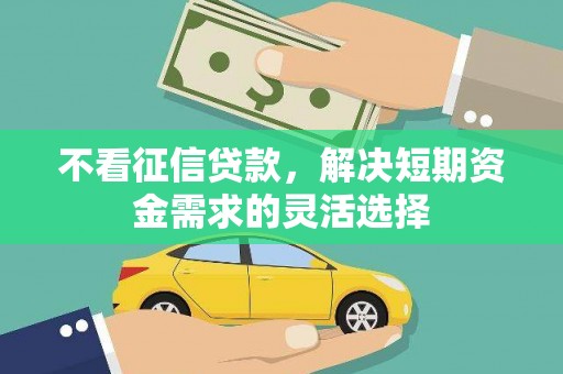 界首不看征信贷款，解决短期资金需求的灵活选择