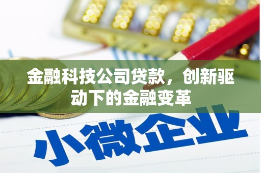 界首金融科技公司贷款，创新驱动下的金融变革
