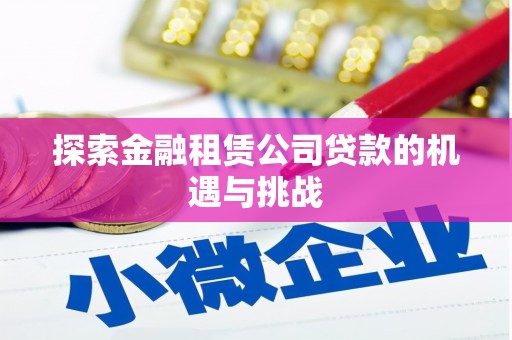 界首探索金融租赁公司贷款的机遇与挑战