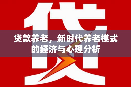 界首贷款养老，新时代养老模式的经济与心理分析