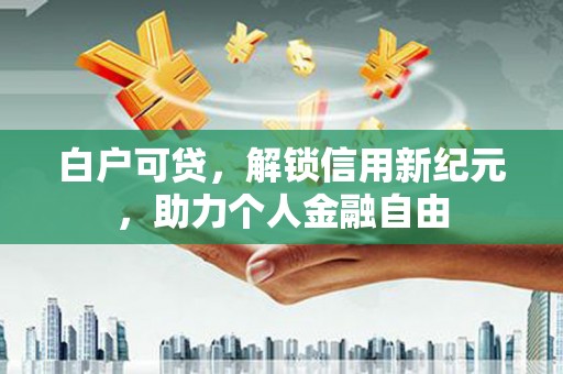 界首白户可贷，解锁信用新纪元，助力个人金融自由