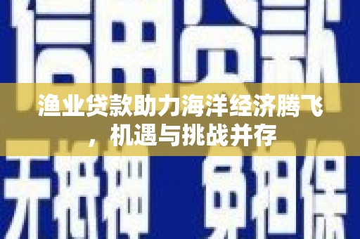 界首渔业贷款助力海洋经济腾飞，机遇与挑战并存