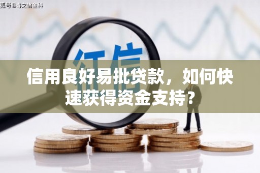 界首信用良好易批贷款，如何快速获得资金支持？