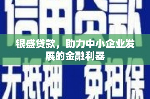 界首银盛贷款，助力中小企业发展的金融利器