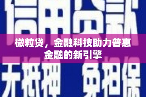 界首微粒贷，金融科技助力普惠金融的新引擎