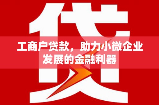 界首工商户贷款，助力小微企业发展的金融利器