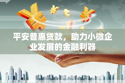 界首平安普惠贷款，助力小微企业发展的金融利器