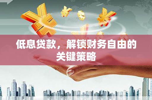 界首低息贷款，解锁财务自由的关键策略