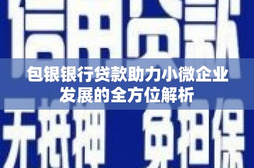 界首包银银行贷款助力小微企业发展的全方位解析