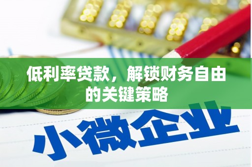 界首低利率贷款，解锁财务自由的关键策略