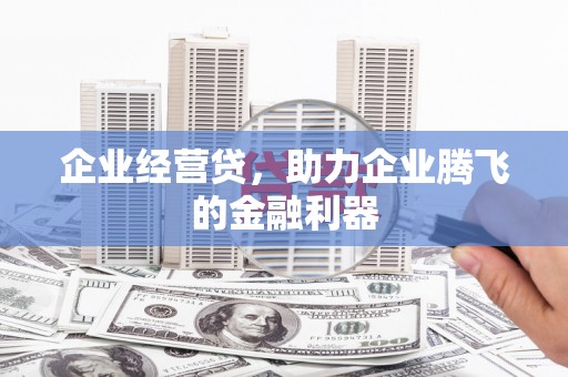 界首企业经营贷，助力企业腾飞的金融利器