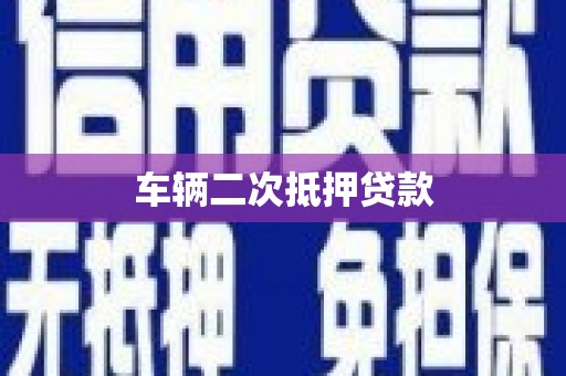 界首车辆二次抵押贷款