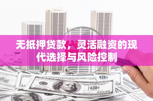 界首无抵押贷款，灵活融资的现代选择与风险控制