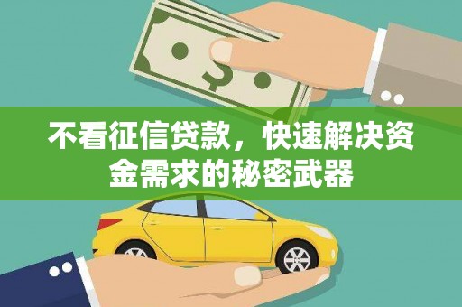 界首不看征信贷款，快速解决资金需求的秘密武器