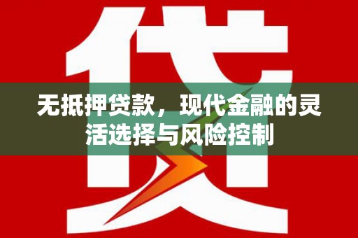 界首无抵押贷款，现代金融的灵活选择与风险控制