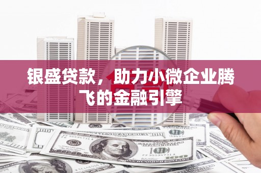 界首银盛贷款，助力小微企业腾飞的金融引擎