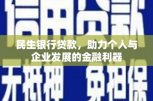 界首民生银行贷款，助力个人与企业发展的金融利器