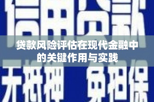 界首贷款风险评估在现代金融中的关键作用与实践