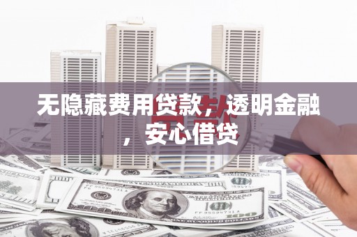 界首无隐藏费用贷款，透明金融，安心借贷