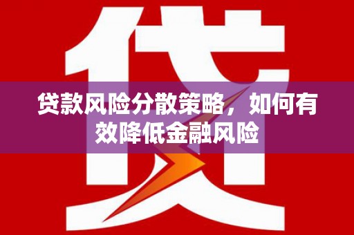 界首贷款风险分散策略，如何有效降低金融风险