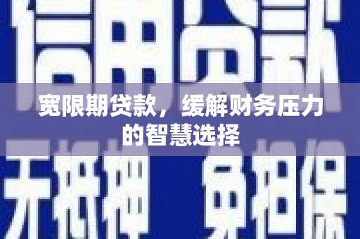 界首宽限期贷款，缓解财务压力的智慧选择