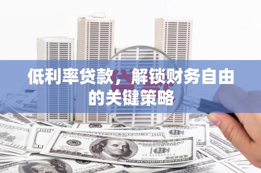 界首低利率贷款，解锁财务自由的关键策略