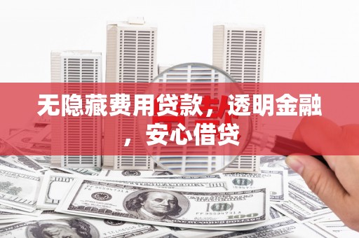 界首无隐藏费用贷款，透明金融，安心借贷