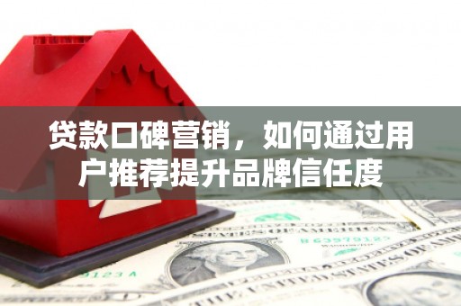 界首贷款口碑营销，如何通过用户推荐提升品牌信任度