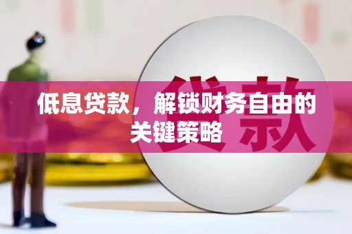 界首低息贷款，解锁财务自由的关键策略