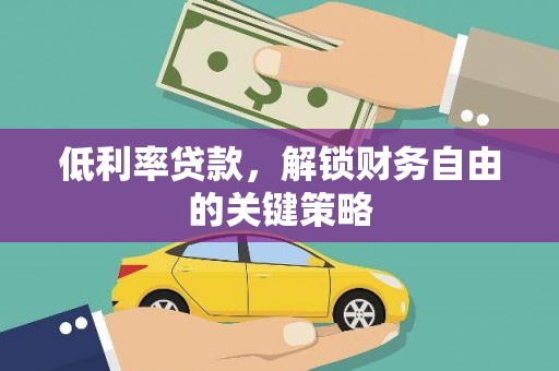 界首低利率贷款，解锁财务自由的关键策略