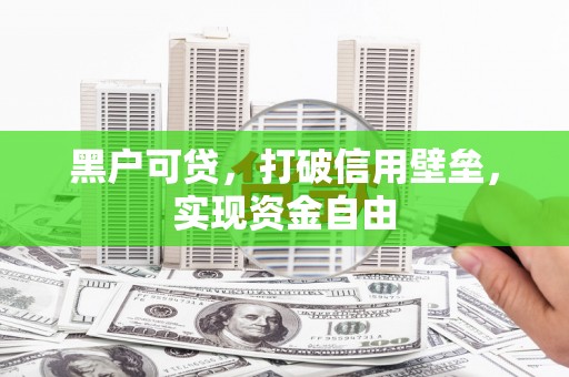 界首黑户可贷，打破信用壁垒，实现资金自由