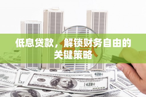 界首低息贷款，解锁财务自由的关键策略