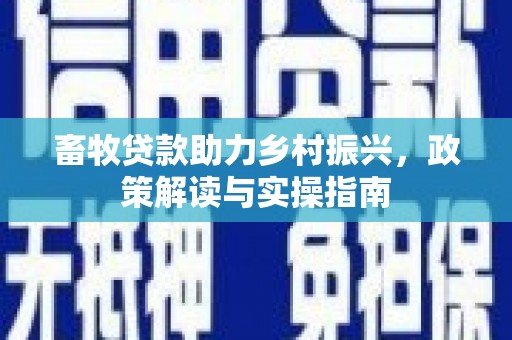 界首畜牧贷款助力乡村振兴，政策解读与实操指南