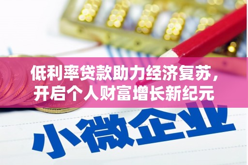 界首低利率贷款助力经济复苏，开启个人财富增长新纪元