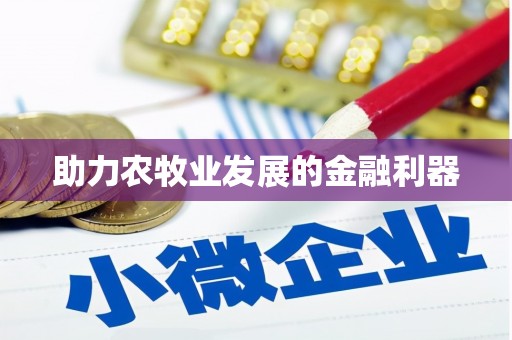 界首助力农牧业发展的金融利器