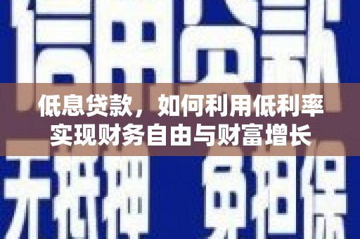 界首低息贷款，如何利用低利率实现财务自由与财富增长